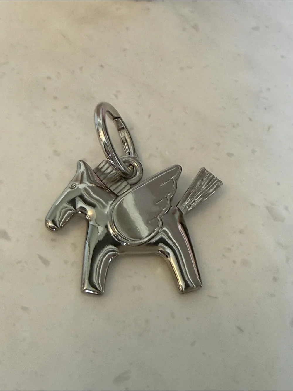 Silver Pegasus Charm Keyring